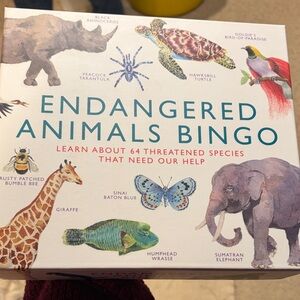 Endangered Animals Bingo Game NEW unopened unused